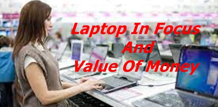 Laptop In Focus And Value Of Money