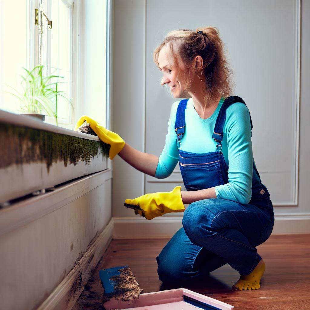 Cleaning Mold from Baseboards in Home