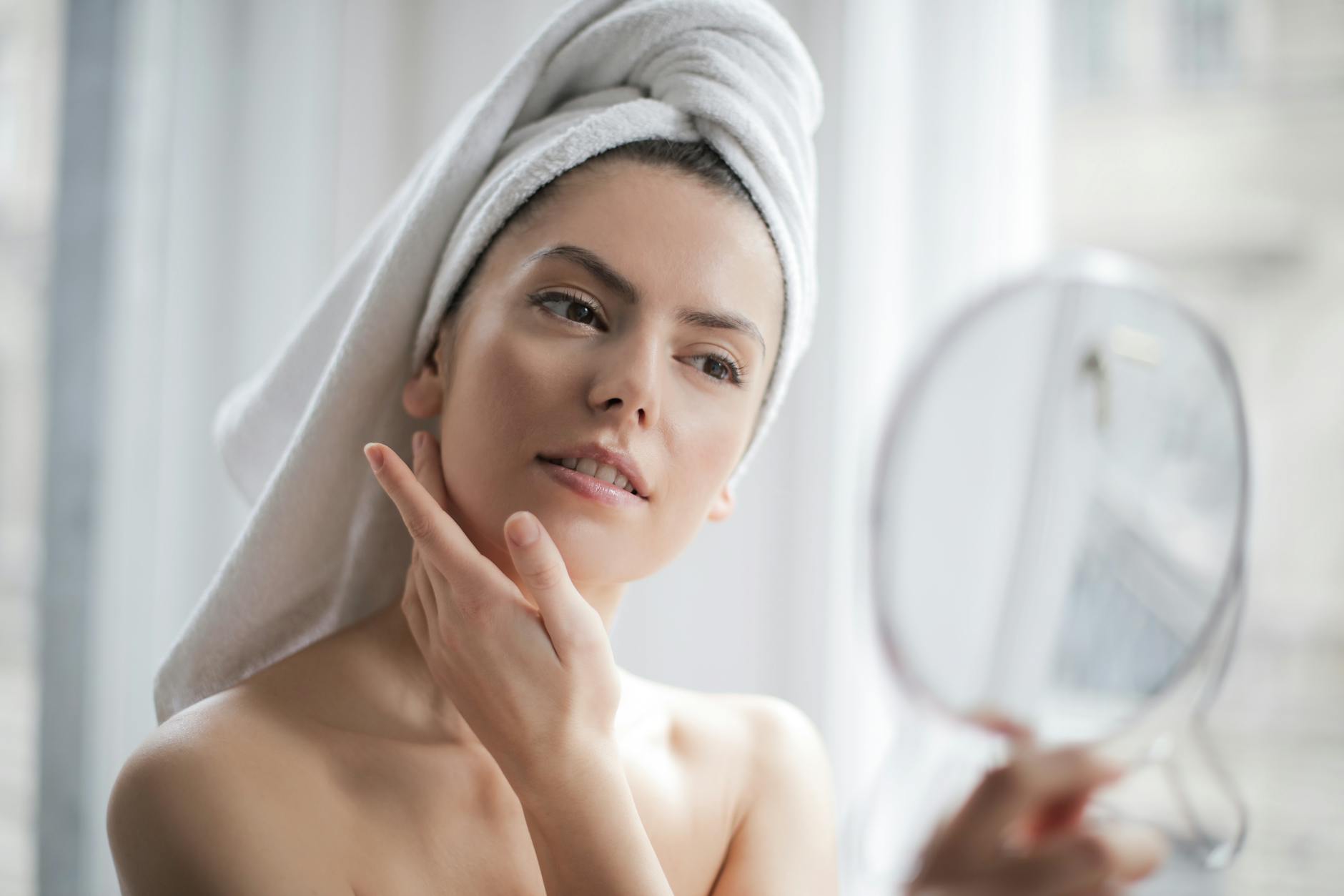 Natural Cosmetics on woman face to skin care